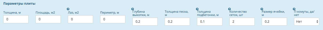 Основные параметры плиты перекрытия фундамента