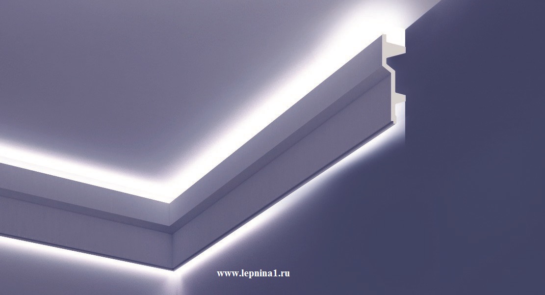 Как установить светодиодную ленту на потолок плинтус: Подсветка потолка .