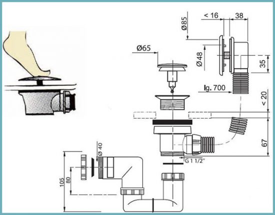автоматический слив для ванны