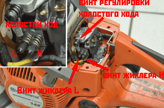 Регулировка карбюратора бензопилы Хускварна 142 своими руками