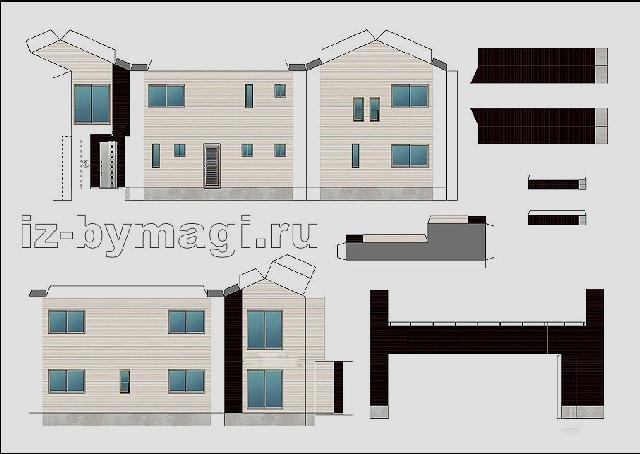 Развертка домика из бумаги 013
