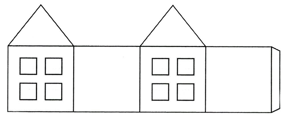 Развертка домика из бумаги 020