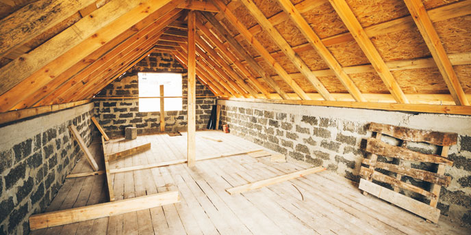 Attic With Ceiling Joists Visible