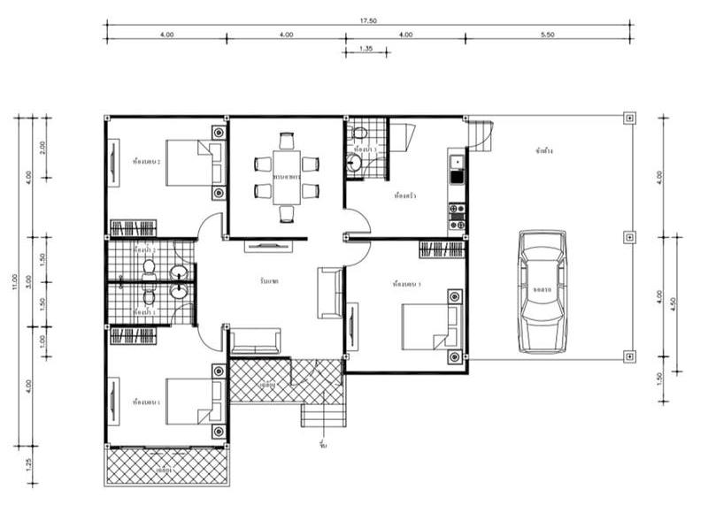 modern one storey house plan