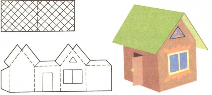 объемный дом из бумаги 